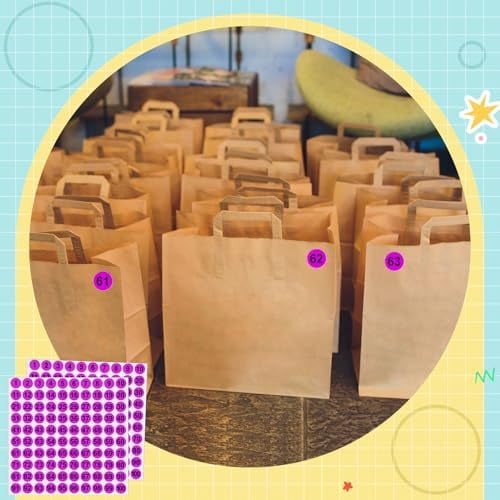 Clabby 700 Pcs Consecutive Number Stickers 1-100 Round Colored Labels 1 Inch Self Adhesive Vinyl Number Decals for Office, Inventory, Storage, Bins(Purple)
