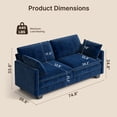 thumbnail image 6 of Noelse 75” Cloud Loveseat with Comfy Double Layer Upholstered Cushion, 2 Seater Modern Overstuffed Love seat Couch with Removable and Washable Corduroy Fabric for Living Room or Small Places, Blue, 6 of 9