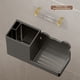 thumbnail image 4 of Cepillo de inodoro montado en la pared, sin taladro | Juego de limpieza de baño de plástico | Estantería integrada de rascador y almacenamiento | Base de drenaje | Negro, Blanco Gris | Organizador, 4 of 7