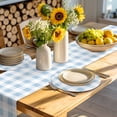thumbnail image 4 of Blue Checkered Round 13 Inch Placemats Set of 4, Blue White Buffalo Plaid HeatResistant Non Slip Place Mats for Dining Table, Wipeable Braided Kitchen Table Mats for Housewarming, 4 of 9
