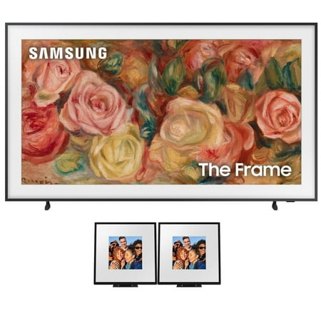 Samsung QN75LS03DAFXZA 75 Inch The Frame 4K Smart Quantum HDR TV with a Samsung HW-LS60D 2.0 Channel Photo Frame Speaker Pair (2024)