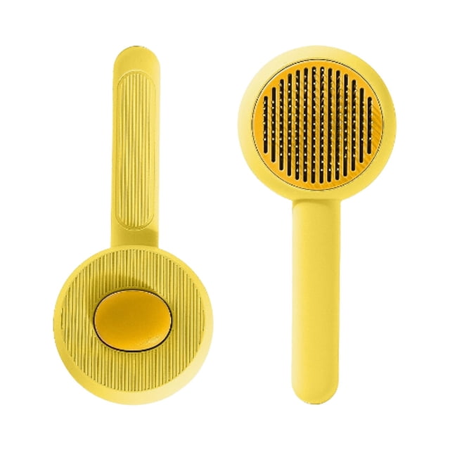 Pet Comb Stainless Steel Pin Plastic Material One Click Hair Removal Massage Effect Easy Clean for Cats Dogs Shedding Management