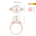 thumbnail image 5 of ANGARA South Sea Cultured Pearl Ring with Pave-Set Diamonds in 14K Rose Gold for Women | June Birthstone, Birthday, Anniversary, Jewelry Gift for Women | Pearl Ring, 5 of 8