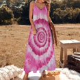 thumbnail image 3 of Colorful Tie Dye Vortex Women's Summer Dresses 2025 Beach Casual Sleeveless Floral Print Tank Loose Sundress, 3 of 8