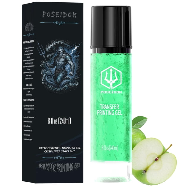 Gel de transferencia de plantillas para tatuajes POSEIDON, 240 ml, de larga duración