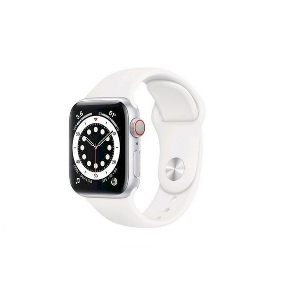 Pre-Owned Used AppleWatch Series 6 (GPS   Cellular, 40mm) - Silver Aluminum Case with White Sport Band