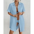 thumbnail image 4 of ZANKLEY Women Swimsuit Coverup Shirt Dress Button Down Bathing Suit Cover Up Beachwear, 4 of 13