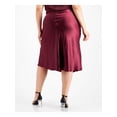 thumbnail image 2 of BAR III Womens Burgundy Midi Wear To Work A-Line Skirt Plus 14W, 2 of 4