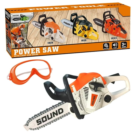 Toy Chainsaw for Kids, Pretend Play Tools Set, Toy Home Tools Kit, Chain Saw with Realistic Sounds, Outdoor Games Toys, Birthday Gifts For Boys & Girls Age 3 4 5 