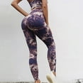 thumbnail image 3 of Hvyesh Women Tie Dye Yoga Pants Seamless Stretchy High Waisted Yoga Pants Slim Tummy Control Butt Lift Activewear Leggings, 3 of 4