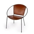 thumbnail image 2 of Beaumont Lane Contemporary Brown Leather Accent Chair in Brown, 2 of 8