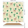 thumbnail image 2 of GZHJMY Square Drink Coasters 2 Pcs Llama and Cacti Absorbent Ceramic Coffee Coasters for Drinks with Cork Base Housewarming Gift for Home Decor, 2 of 6