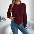 thumbnail image 7 of Ashirexll Sweaters for Women Trendy, Pullover Sweaters for Women, Women's Solid Color Long Sleeve Round Neck Pullover Knit Sweater Basic Top, 7 of 7