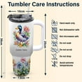 thumbnail image 6 of Personalized Mallard Duck Gift Tumbler 40oz – Custom Name Stainless Coffee Travel Cup with Straw Handle Lid – Present for Girls Women Birthday Christmas Bird Lovers, 6 of 6