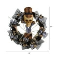thumbnail image 3 of Nearly Natural 24in. Halloween Skull in Plaid Mesh Wreath, 3 of 5