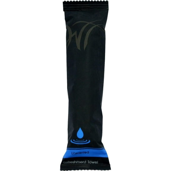 White Towel Services 8" x 8" inch Moist Cotton Towel Individually Wrapped - Scent (Case of 50) *(Unscented)