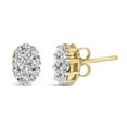 thumbnail image 2 of 18K Yellow Gold 1ct. TDW Flower Diamond Stud Earrings (H-I,I1-I2), 2 of 7