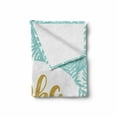 thumbnail image 2 of Aloha Soft Flannel Fleece Throw Blanket, Wording with Palm Tree Leaves Hawaiian Language Vacation Spot, Cozy Plush for Indoor and Outdoor Use, 50" x 60", Seafoam Yellow, by Ambesonne, 2 of 6