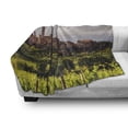 thumbnail image 3 of Antique Soft Flannel Fleece Throw Blanket, Medieval City of San Gimignano Tuscany Italy Historical Architecture, Cozy Plush for Indoor and Outdoor Use, 70" x 90", Green Coral Dust, by Ambesonne, 3 of 6