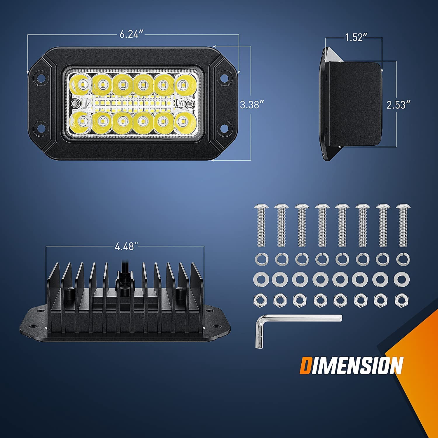Nilight 6 Inch LED Light Bar Combo 39W Flood Spot Offroad Truck SUV Driving