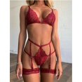 thumbnail image 1 of Traje de lencería sexy para mujer con costura cruzada y artesanía compleja, 1 of 6