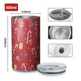 thumbnail image 4 of 20oz Coffee Tumblers Red Christmas Candy Cane Pattern Stainless Steel Vacuum Insulated Travel Tumbler Coffee Cups Mug with Lid and Straw with Cleaning Brush for Cold & Hot Drinks, 4 of 5