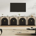 thumbnail image 3 of EDTara Large Fluted Buffet Cabinet, 65” Wooden Storage Sideboard with Symmetrical Arc Design and Adjustable Shelves for Dining Room or Kitchen, 3 of 7