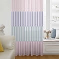 thumbnail image 6 of Colorful Stripe Sheer Curtains 96 Inches Long, Modern Pink Purple Blue Vertical Striped Light Filering Curtains, Privacy Drapes Simi Floor to Veiling Curtain for Living Room Bedroom Window Treatment, 6 of 9