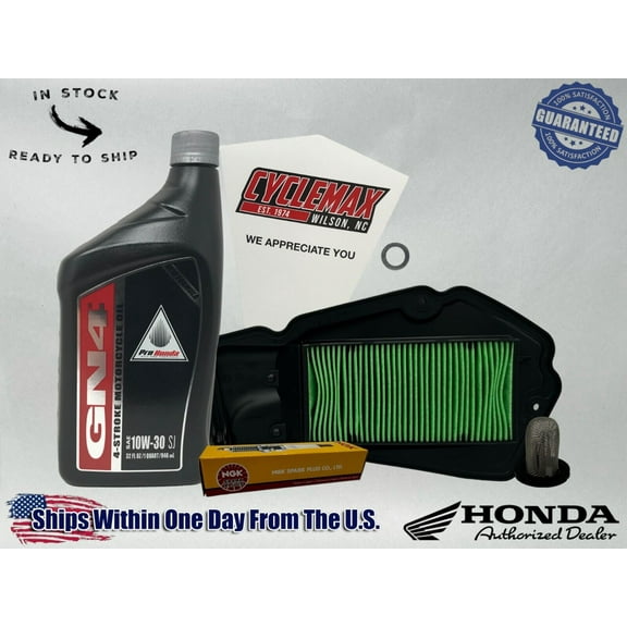 Cyclemax Standard 10W-30 Tune Up Kit fits 2021-2024 Honda PCX with Spark Plug