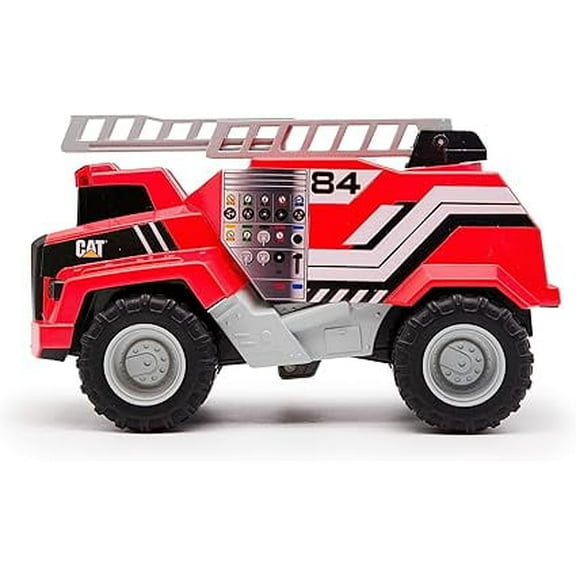 CAT Construction Toys, 11.5" Power Haulers Fire Truck, Realistic Lights & Sounds, Motion Drive Technology, Working Features, and Interactive Play for Ages 3 