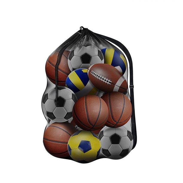 Bolsa de malla grande para guardar baloncesto, fútbol, voleibol, bolso de hombro con cordón ajustable, equipo de entrenamiento deportivo para pelota