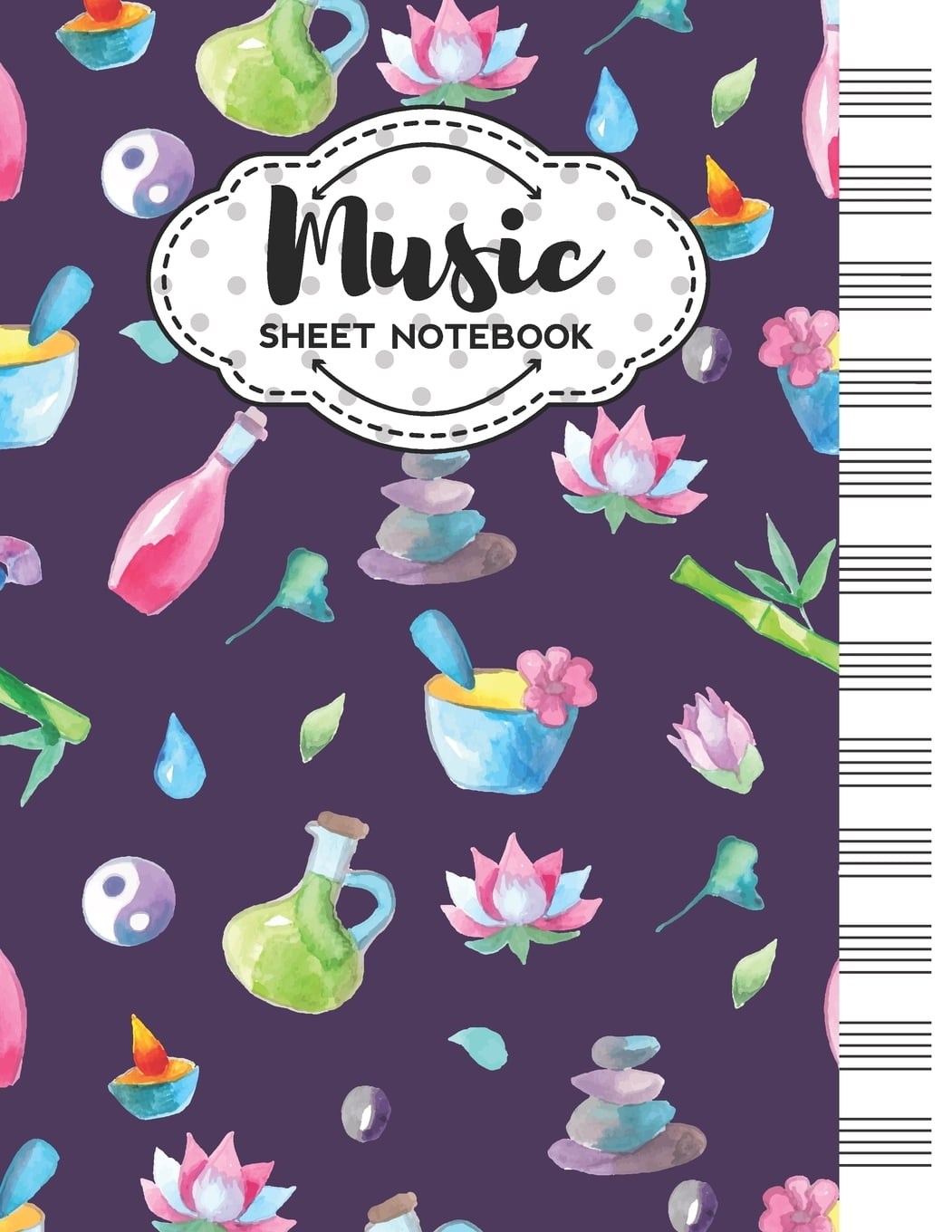 Music Sheet Notebook Blank Staff Manuscript Paper with Unique SPA