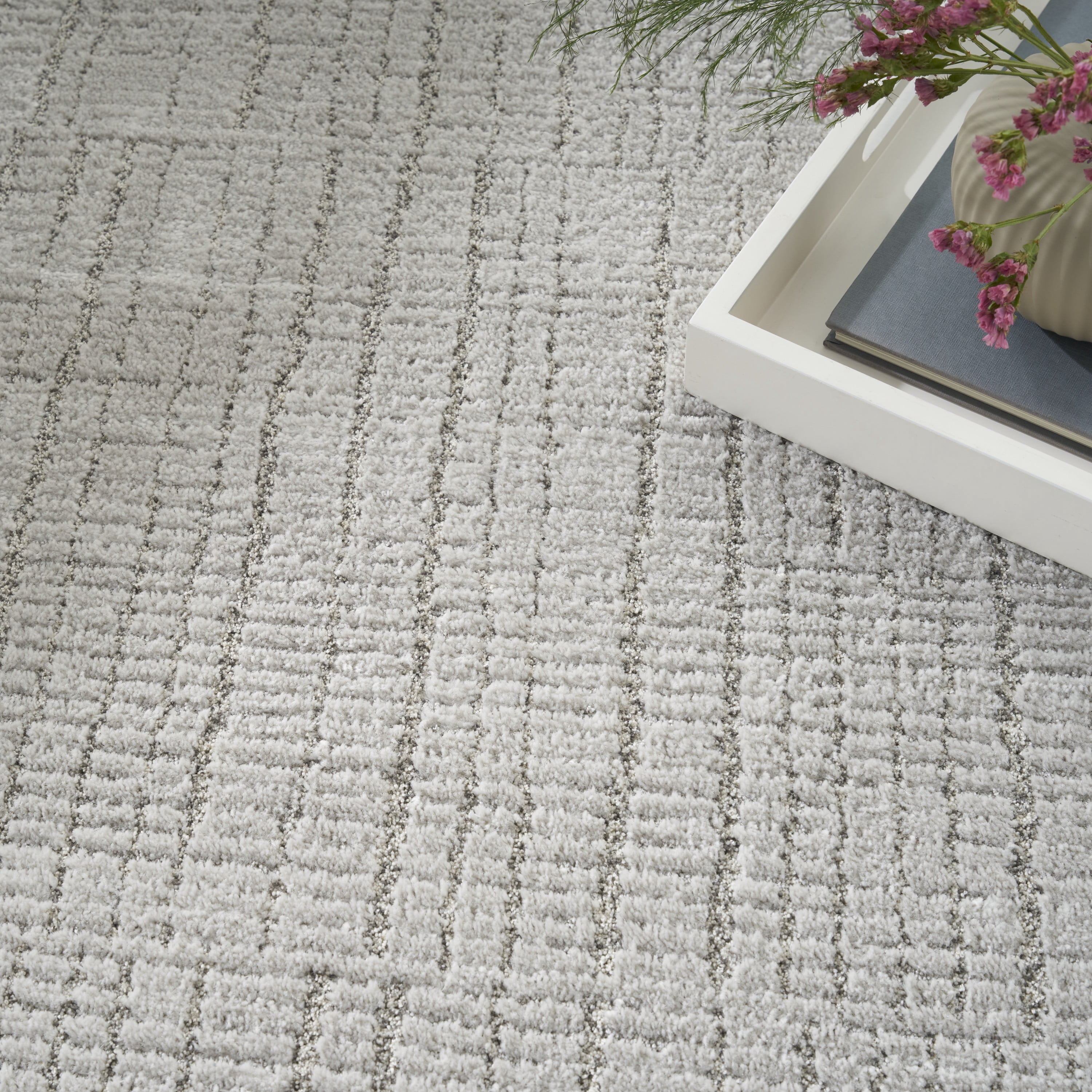 Nourison Andes Abstract Silver 7'10" x 9'10" Area Rug (8x10)