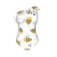 thumbnail image 4 of Yiaed Bee Print Women One Piece Swimsuits Tummy Control One Shoulder Bathing Suits Pattern Ruffle Swimwear-Small, 4 of 8