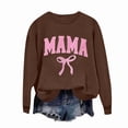 thumbnail image 5 of Women's Mama Graphic Crewneck Oversized Sweatshirt - Long Sleeve Fleece Bow Print Fall Winter Tops, 5 of 5