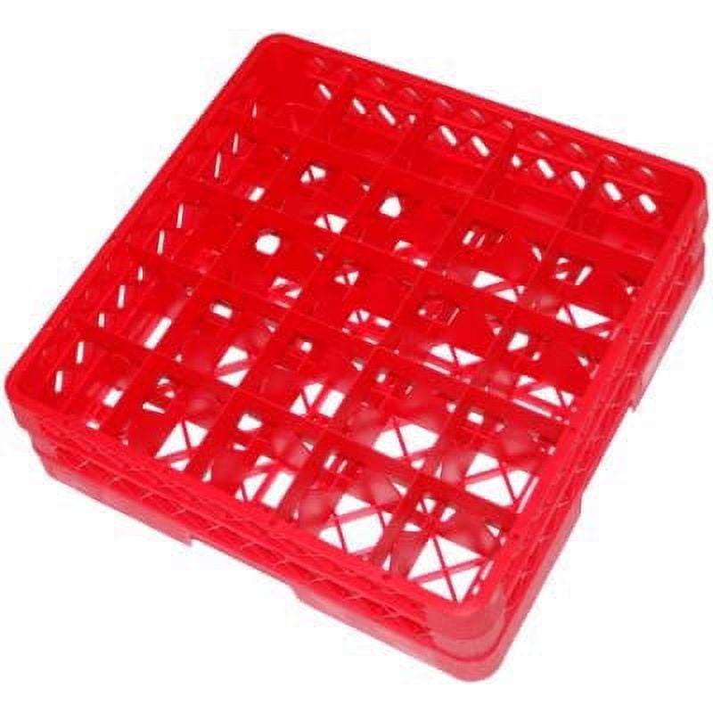 Traex TR6B-02 Red 25 Compartment Glass Rack with 1 Extender