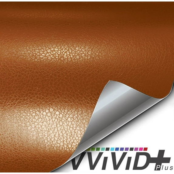 Brown Fine Grain Leather Vinyl Wrap Soft Touch Architectural Vinyl - Choose Your Size VViViD+