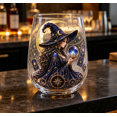 thumbnail image 4 of Astrology Starry Witch Stemless Tumbler, 2D Detailed Printed Glass Drinking Cup, Mystical Lunar Pattern Glassware for Kitchen, Bar and Everyday Household Use (Blue), 4 of 6
