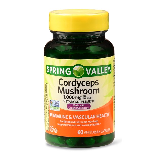 Spring Valley Cordyceps Mushroom Capsules 500 Mg 60 Ct Walmart Com