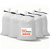 VEVOR Heavy Duty Sand Bags, 50Pack 16" x 26", Empty Sandbags for Flooding with Tie Strings, Woven Polypropylene Sand Bag with 1600 Hours of UV Protection, 50Lbs Capacity