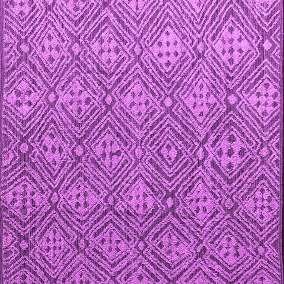 Ahgly Company Indoor Square Abstract Purple Modern Area Rugs, 6' Square