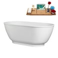 thumbnail image 3 of 59" Streamline B-260-48-WH Soaking Freestanding Tub and Tray With Internal Drain in Glossy White, 3 of 10