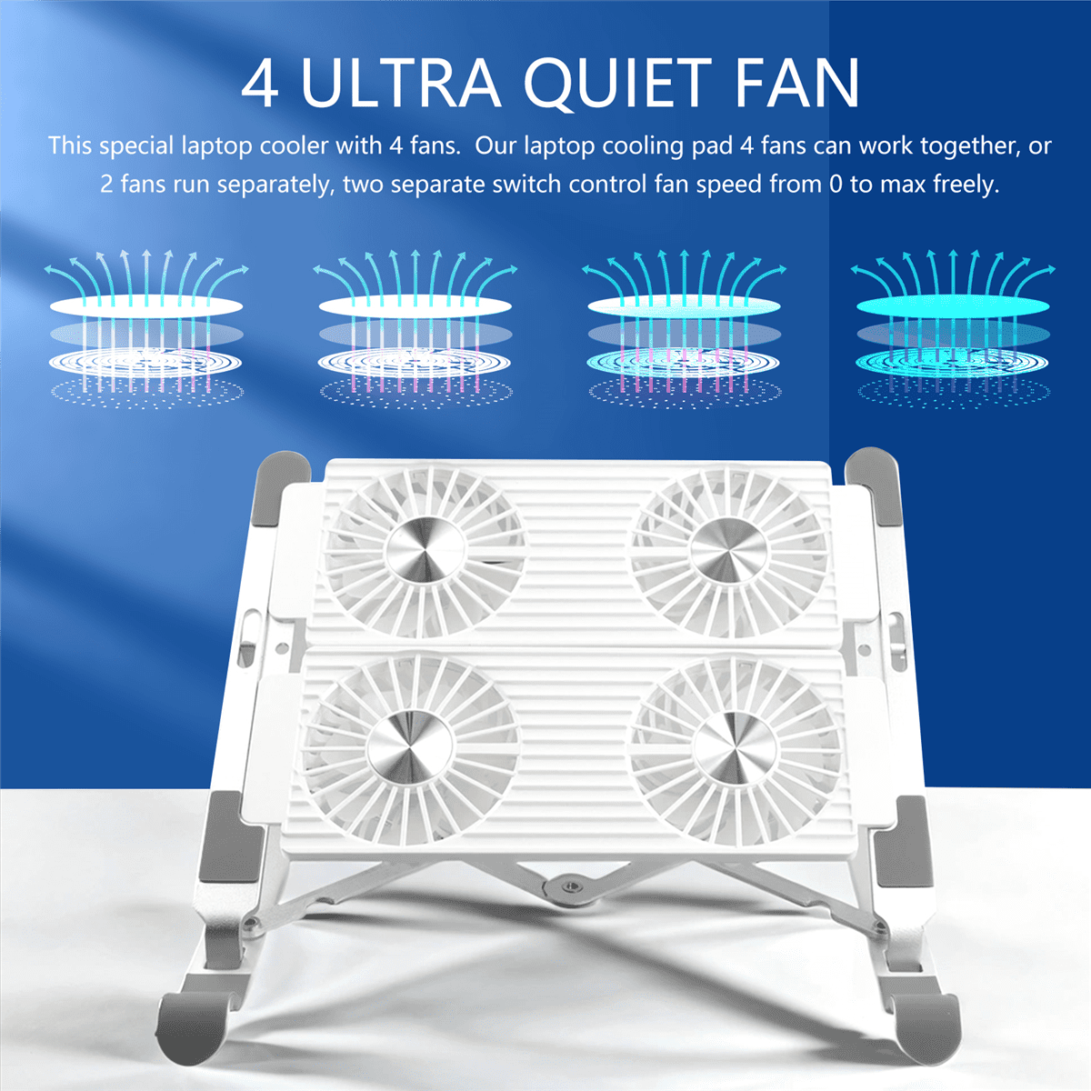 Laptop Cooler with Stand Carrying Stand Folding Cooling Stand Aluminum Model 4-Port Fan Air-Cooled Cooling Laptop Stand