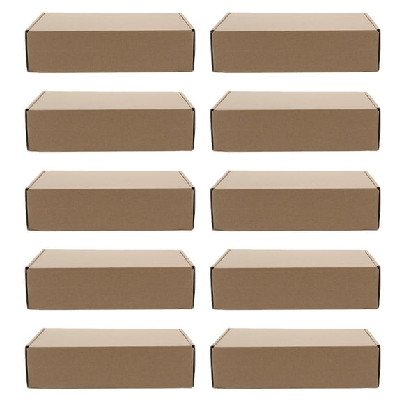 10 cajas de cartón corrugado para envíos, marrones, para embalaje, correo, manualidades y bricolaje.