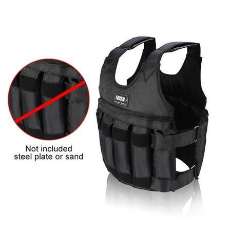 WALFRONT Adjustable Weighted Vest for Workout,Strength Training,Running, Fitness,Muscle Building,Weight Loss,Weightlifting,20kg/44lbs