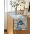 thumbnail image 5 of Table Runner 90 Inches Long for Kitchen Dining, Blue Turtle Coastal Dresser Scarf Farmhouse, Dining Table Decorations for Wedding/Parties, Nautical Beach Sea Ocean Coral 13 x 90 In, 5 of 8