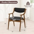 thumbnail image 3 of Costway PU Leather Dining Chair Set of 2 with Padded Seat & Back Armrests Rubber Wood Frame Black, 3 of 9