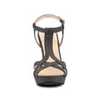 thumbnail image 6 of BLISSFUL STEP Women's Shoes T Strap Slingback Platform Stiletto Heel Sandals Gray 8, 6 of 8