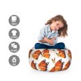 thumbnail image 2 of Moth Storage Toy Bag Chair, Butterflies Pattern Winged Flying Insects Beauty Bugs Happiness Design, Stuffed Animal Organizer Washable Bag, Large Size, Pale Vermilion and Brown, by Ambesonne, 2 of 3