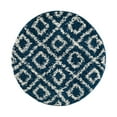 thumbnail image 2 of Unique Loom Trellis Shag Collection Area Rug - Ruth (3' 3" Round Navy Blue/Ivory), 2 of 9
